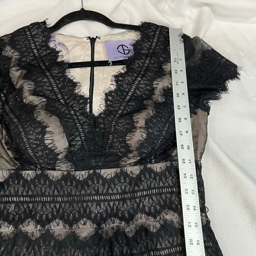 JS‎ Collections Black Lace V Neck Dress - Picture 6 of 11